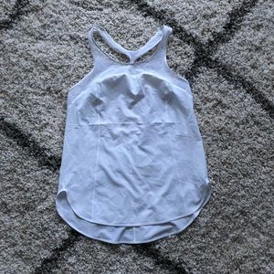 White Strappy Racerback Lululemon Tank Size 6